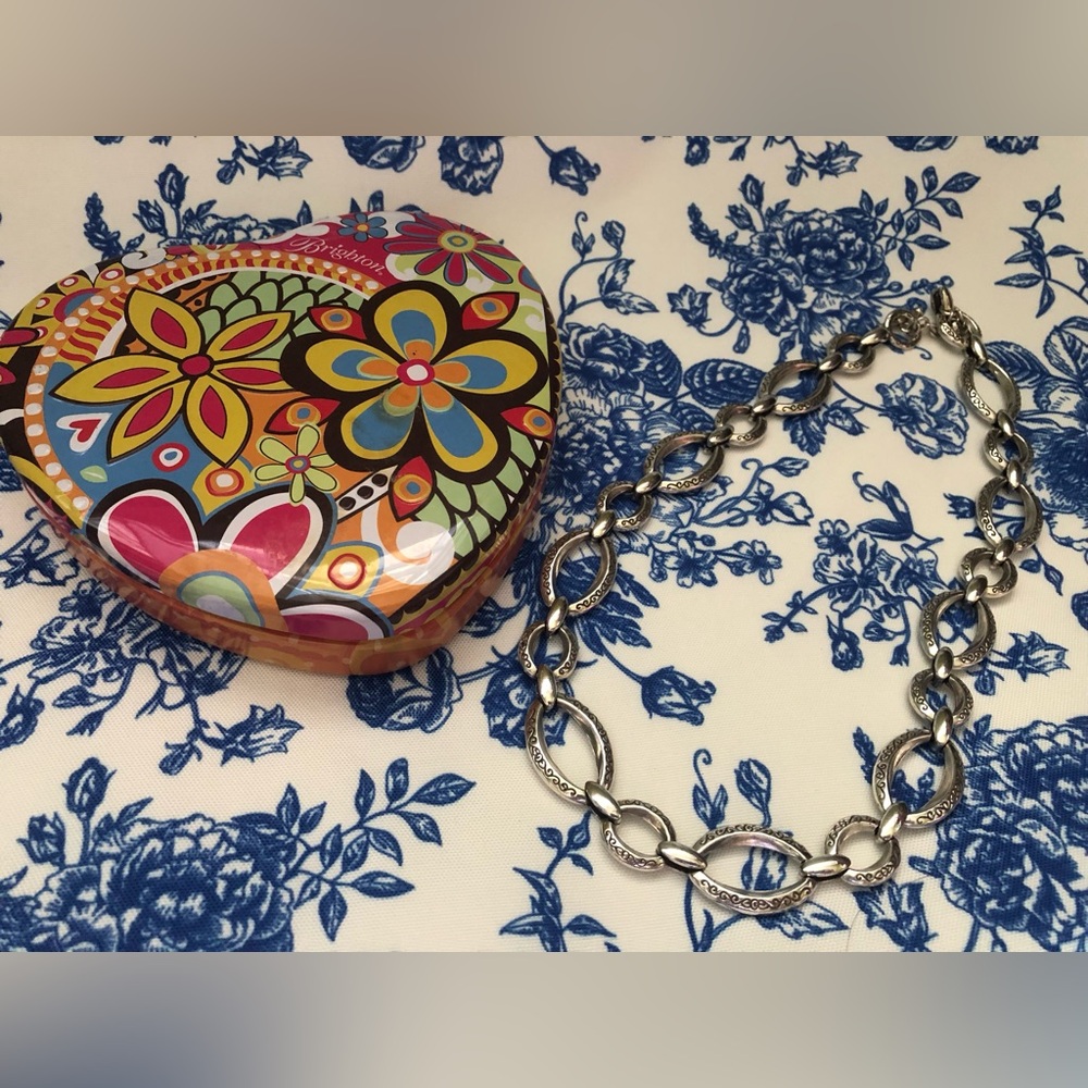 Brighton bold silver link necklace with toggle clasp